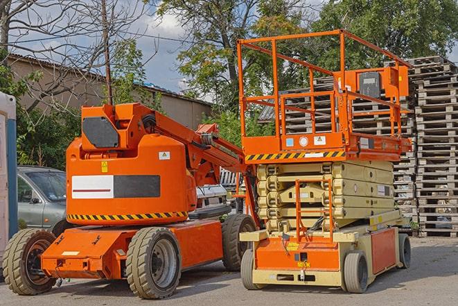 warehouse forklift lifting cargo onto shelves in Hillcrest Heights, MD